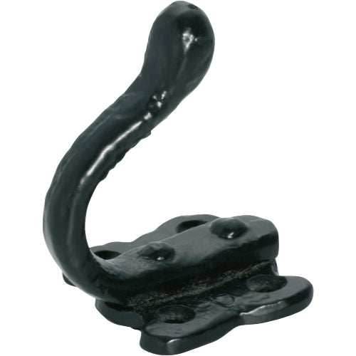Robe Hook Iron Old English Matt Black H50xP65mm in Matt Black
