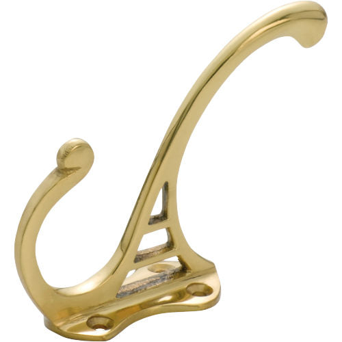 Hat & Coat Hook Federation Polished Brass H95xP70mm in Polished Brass