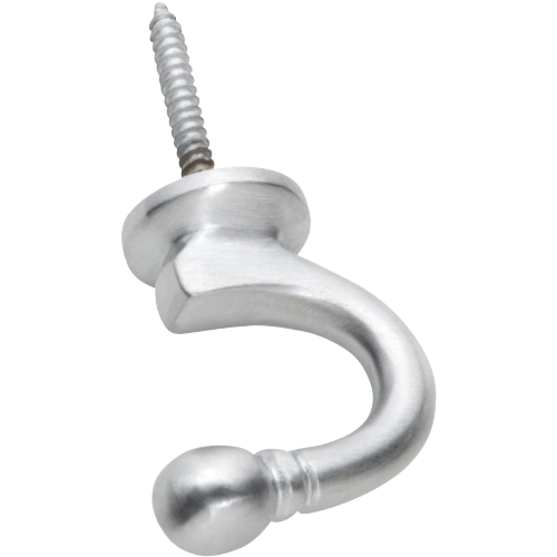 Curtain Tie Back Hook Standard Satin Chrome P45mm in Satin Chrome