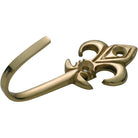 Curtain Tie Back Hook Fleur De Lis Polished Brass H75xP30mm in Polished Brass