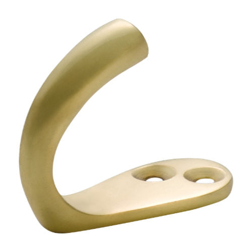 Robe Hook Single Polished Brass H45xP42mm in Polished Brass