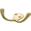 Robe Hook Double Polished Brass H75xP30mm in Polished Brass