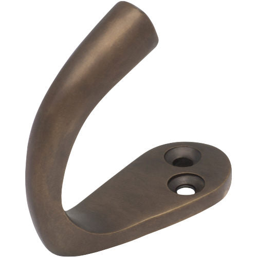 Robe Hook Single Antique Brass H45xP42mm in Antique Brass