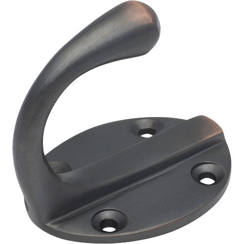 Robe Hook Single Oval BP Antique Copper H50xP42mm in Antique Copper