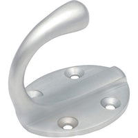 Robe Hook Single Oval BP Satin Chrome H50xP42mm in Satin Chrome