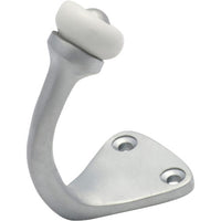 Robe Hook Porcelain Tip Satin Chrome H45xP70mm in Satin Chrome