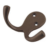 Robe Hook Double Antique Brass H75xP30mm in Antique Brass
