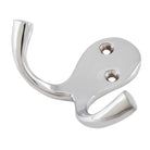 Robe Hook Double Chrome Plated H75xP30mm in Chrome Plated