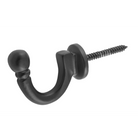 Curtain Tie Back Hook Standard Matt Black P45mm in Matt Black