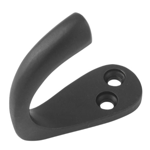 Robe Hook Single Matt Black H45xP42mm in Matt Black