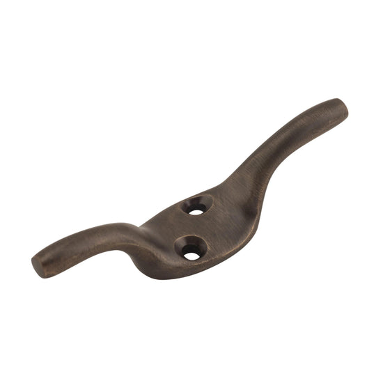 Cleat Hook Antique Brass H75xP20mm in Antique Brass