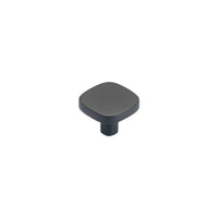 Momo Porto cabinet knob in matte black finish, round metal hardware for kitchen or furniture drawers and doors.