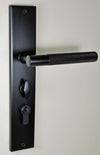 OZI-1-Combos - Domici Knurled - RH BL Backset 60mm Longplate 228 x 44 x9mm Proj. 54mm Snib to Cyl 35mm 0 0 in Matt Black