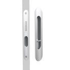 Mardeco Radius Flush Pull Privacy Set with 35mm backset, featuring a sleek round design and polished finish.