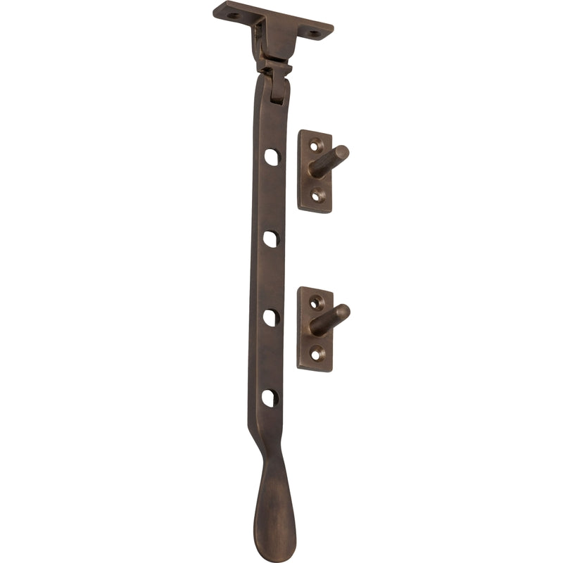 Casement Stay Base Fix Small Antique Brass L200mm in Antique Brass