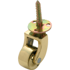 Castor Screw Plate Brass Wheel Polished Brass D25mm in Brass