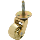 Castor Screw Plate Brass Wheel Polished Brass D32mm in Brass