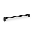 Momo CASEY D cabinet pull handle in black finish with a sleek, modern design secured to a cabinet door.