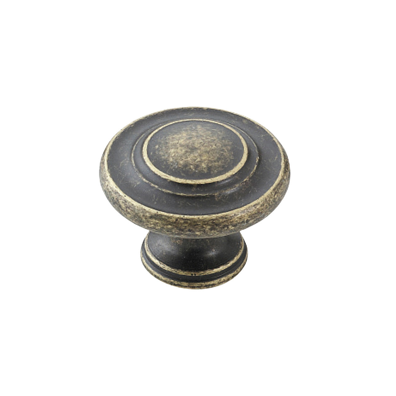 Momo FLORENCIA concentric cabinet knob with brass finish, featuring a sleek, round design for modern furniture drawers and doors.