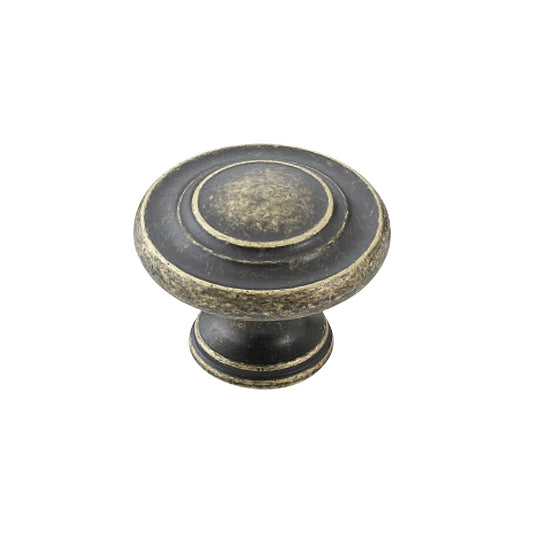 FLORENCIA CONCENTRIC KNOB 33MM ANTIQUE BRASS in Antique Brass