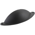 Momo FLORENCIA cup pull handle in matte black with a curved design, ideal for cabinet or drawer furniture.