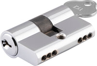 Tradco Euro Double Cylinder, Key Key 3 Pin in Polished Chrome