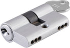 SDG Euro Double Cylinder, Key Key 3 Pin in Brushed Chrome