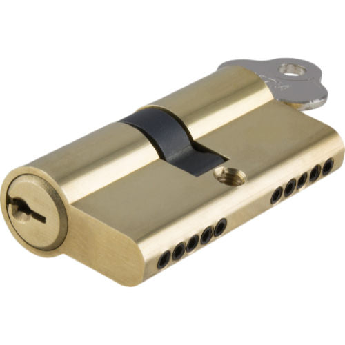 Tradco Euro Double Cylinder, Dual Function 5 Pin, 65mm in Polished Brass