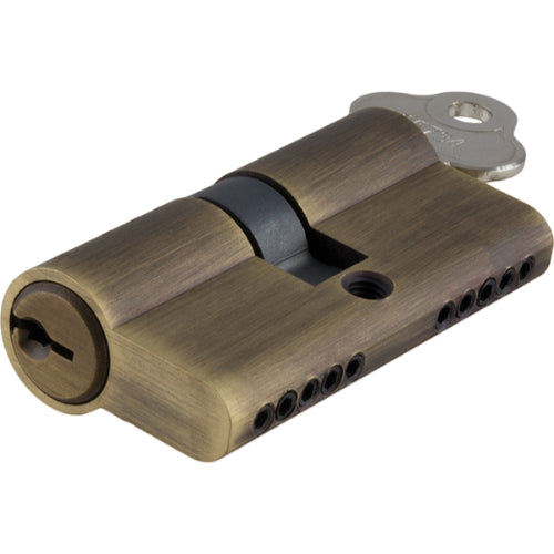 Tradco Euro Double Cylinder, Key Key 3 Pin in Signature Brass