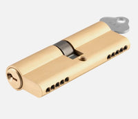 Euro Cylinder Dual Function 5 Pin Satin Brass / Brushed Brass L80mm KA3 in Satin Brass
