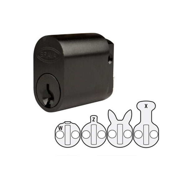 BRAVA Keyed Alike 570 Cylinder including 2 keys in Matt Back