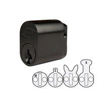 Brava OVAL 570 cylinder lock with keyed alike key system, shown in black finish for secure door locking.