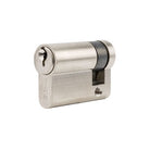 Euro Half Cylinder, 30mm Length - Key in Brushed Nickel