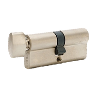 Zanda Euro Single Cylinder (Key/Turn) 70mm - Keyed to Differ — Brushed Nickel