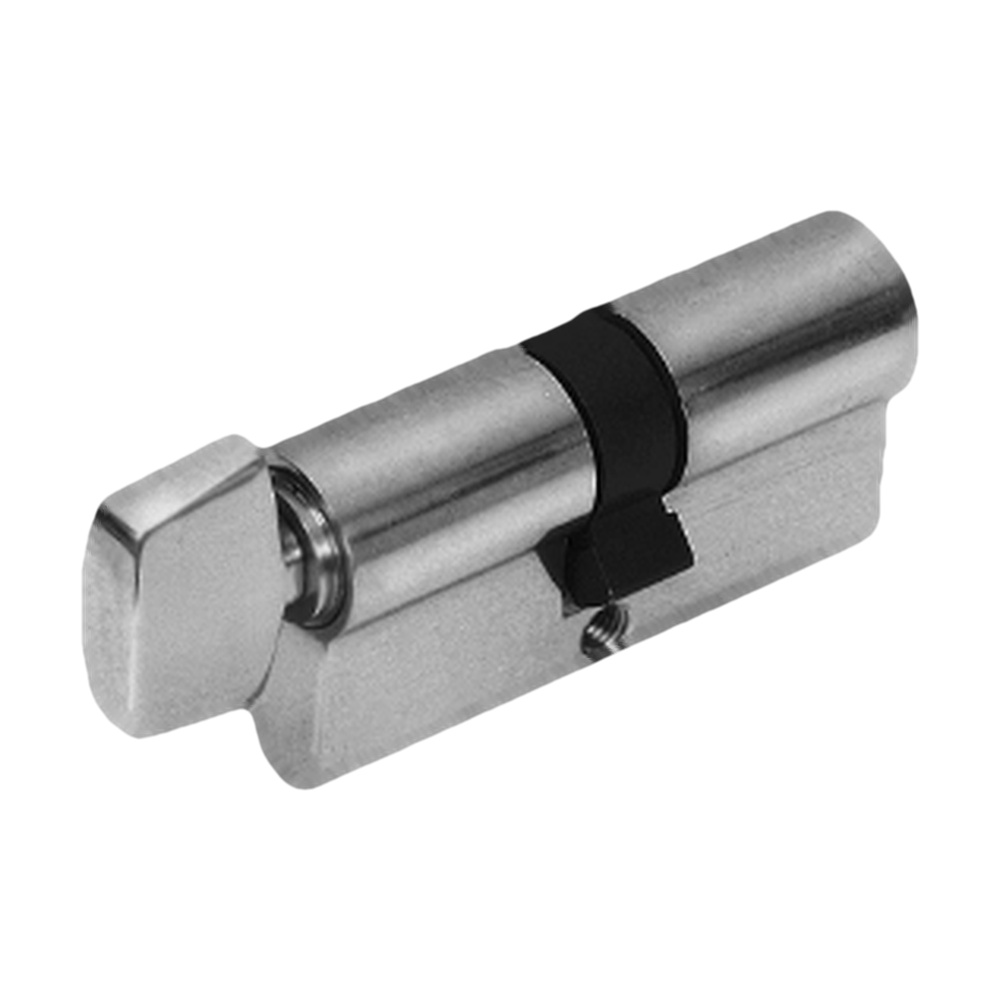 Zanda Euro Single Cylinder (Key/Turn) 70mm - Keyed to Differ — Satin Chrome