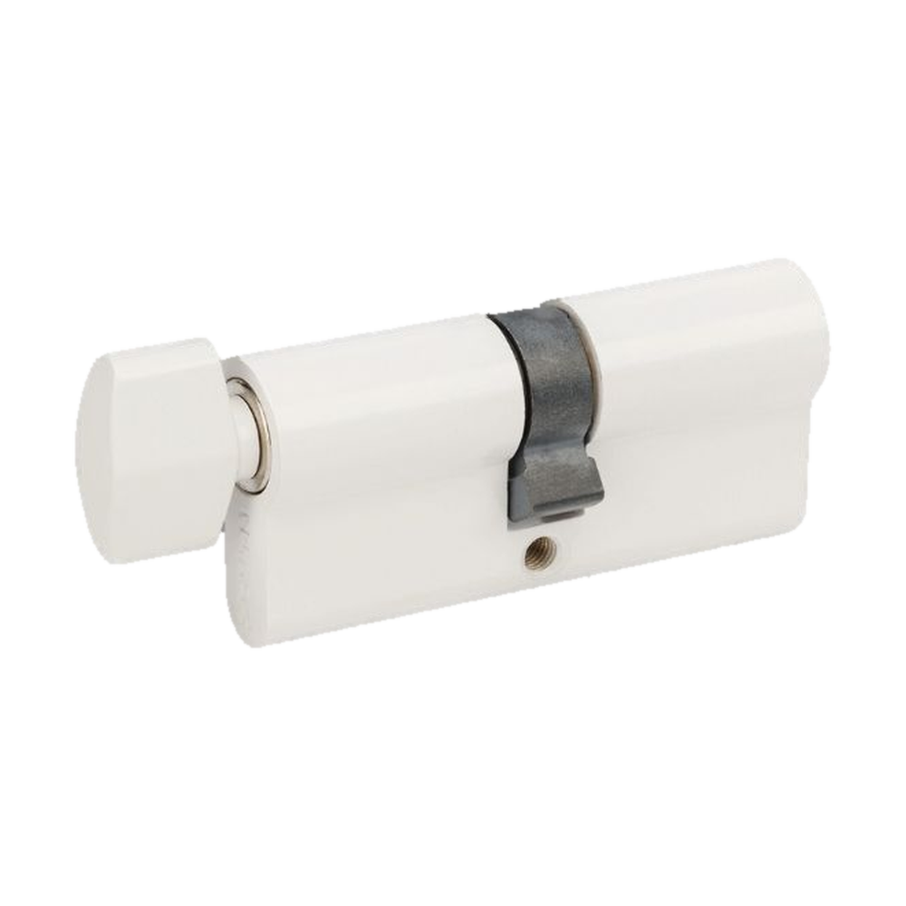 Zanda Euro Single Cylinder (Key/Turn) 70mm - Keyed to Differ — White