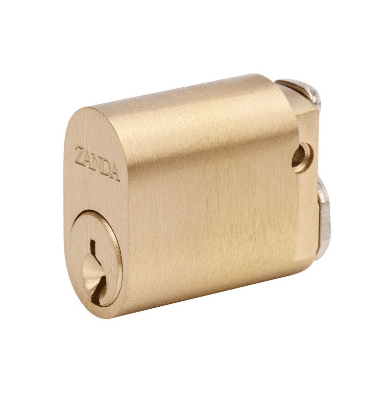 Zanda Oval 6 Pin Cylinder - Keyed to Differ — Satin Brass