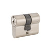 Euro Double Cylinder, 40mm - 3 Pin (Keyed Alike) in Brushed Nickel