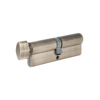Euro Cylinder & Turn, 90mm Length - Keyed Alike in Graphite Nickel