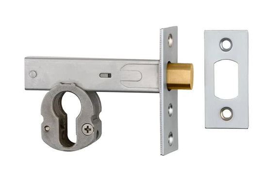 Mortice Deadbolt Euro Brushed Chrome Backset 60mm in Brushed Chrome