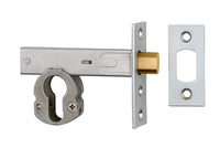 Mortice Deadbolt Euro Brushed Chrome Backset 60mm in Brushed Chrome