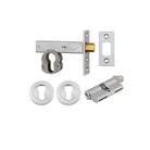 Mortice Deadbolt Euro Brushed Chrome Backset 60mm Key/Key Escutcheon Round Kit in Brushed Chrome