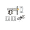 Mortice Deadbolt Euro Brushed Chrome Backset 60mm Key/Key Escutcheon Square Kit in Brushed Chrome