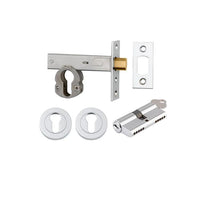 Mortice Deadbolt Euro Polished Chrome Backset 60mm Key/Key Escutcheon Round Kit in Polished Chrome