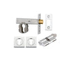 Mortice Deadbolt Euro Polished Chrome Backset 60mm Key/Key Escutcheon Square Kit in Polished Chrome