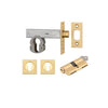 Mortice Deadbolt Euro Brushed Brass Backset 60mm Key/Key Escutcheon Square Kit in Brushed Brass