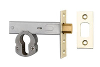Mortice Deadbolt Euro Polished Brass Backset 60mm in Polished Brass