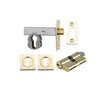 Mortice Deadbolt Euro Polished Brass Backset 60mm Key/Key Escutcheon Square Kit in Polished Brass