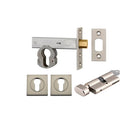 Mortice Deadbolt Euro Satin Nickel Backset 60mm Key/Thumb Escutcheon Square Kit in Satin Nickel