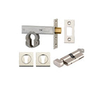 Mortice Deadbolt Euro Polished Nickel Backset 60mm Key/Thumb Escutcheon Square Kit in Polished Nickel